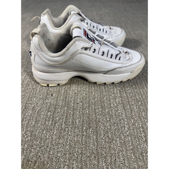 Fila Disruptor II Women's White Leather Chunky Platform Sneakers Size 8 - Picture 5 of 10